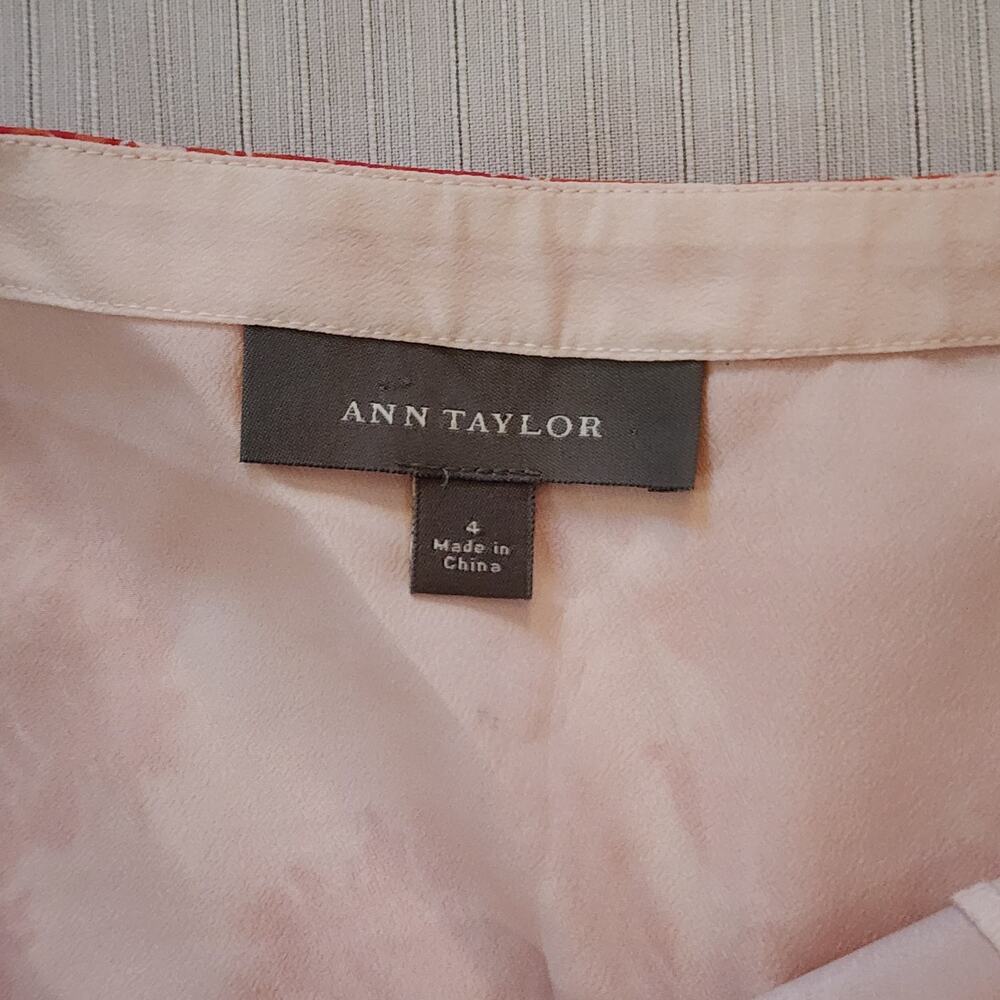 Ann Taylor Womens Silk Skirt Size 4 Pink Floral Knee Length Chiffon Lined - Picture 7 of 8